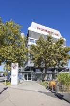 Porsche headquarters at Porscheplatz in Stuttgart-Zuffenhausen in Stuttgart, Germany
