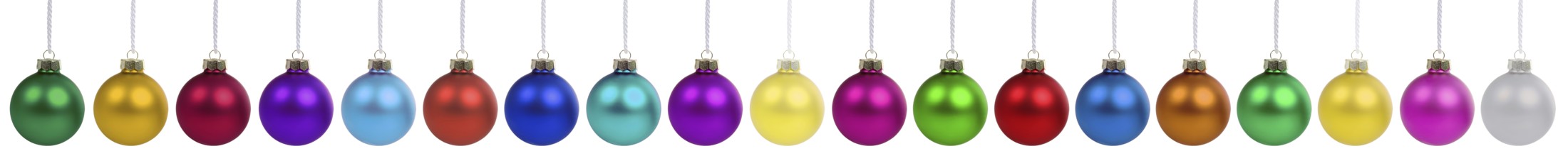 Christmas baubles Christmas decoration baubles banner in a row clipping in Stuttgart, Germany