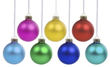 Christmas Christmas baubles with Christmas decorations colourful decoration hanging isolated