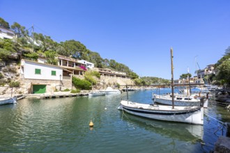 Bay of Cala Figuera on Majorca with boats holiday by the sea trip in Cala Figuera, Spain