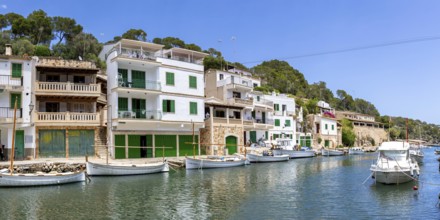 Bay of Cala Figuera on Majorca panorama with boats holiday by the sea trip in Cala Figuera, Spain
