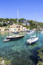 Bay of Cala Figuera on Majorca with boats holiday by the sea trip in Cala Figuera, Spain