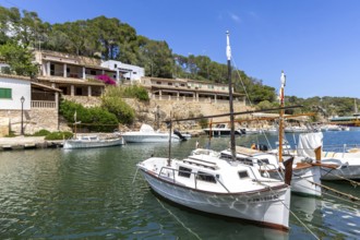 Bay of Cala Figuera on Majorca with boats holiday by the sea trip in Cala Figuera, Spain