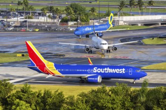 A Boeing 737 MAX 8 aircraft of Southwest Airlines with the registration number N8963Q at San Juan