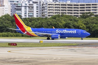 A Boeing 737-800 aircraft of Southwest Airlines with the registration number N8326F at San Juan