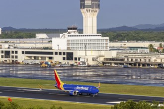 A Boeing 737 MAX 8 aircraft of Southwest Airlines with the registration number N8963Q at San Juan