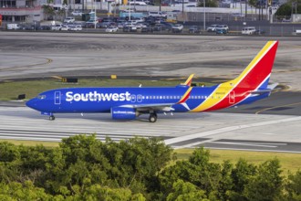 A Boeing 737-800 aircraft of Southwest Airlines with the registration number N8623F at San Juan