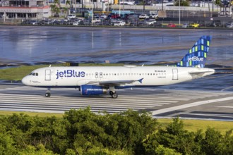 A JetBlue Airways Airbus A320 aircraft with the registration number N646JB at San Juan Airport,