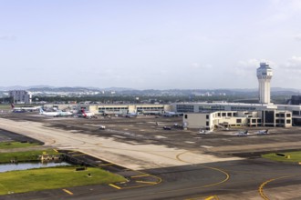 Aerial view of the terminal at San Juan Airport, Puerto Rico
