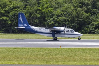 A Britten-Norman BN-2B-20 Islander aircraft of Cape Air with registration N510BN at San Juan