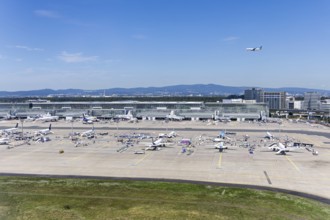 Aerial view of Terminal 2 at Frankfurt Airport, Germany