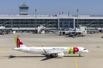An Airbus A321neo aircraft of TAP Air Portugal with the registration CS-TXI at Munich Airport,