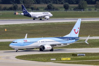 A TUI Boeing 737-800 aircraft with the registration D-ATUO at Munich Airport, Germany