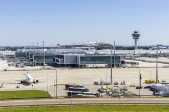 Terminal 1 with the new pier extension at Munich Airport, Germany