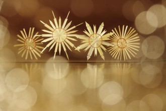 Christmas decoration, home-made straw stars, Germany