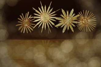 Christmas decoration, home-made straw stars, Germany