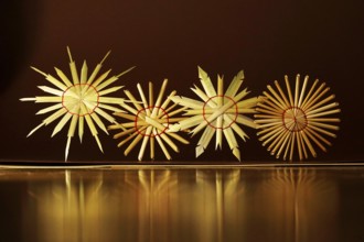 Christmas decoration, home-made straw stars, Germany