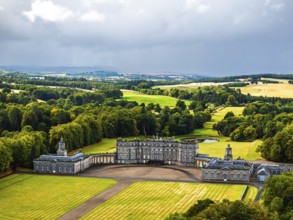 Hopetoun House from a drone, South Queensferry, Edinburgh, Scotland, United Kingdom