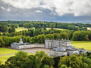Hopetoun House from a drone, South Queensferry, Edinburgh, Scotland, United Kingdom