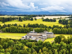 Hopetoun House from a drone, South Queensferry, Edinburgh, Scotland, United Kingdom
