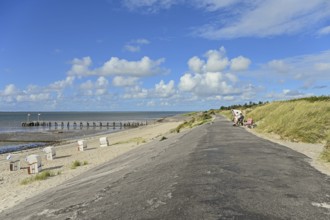 Tar dyke Utersum directly on the Wadden Sea, Föhr, North Frisian Island, North Frisia,