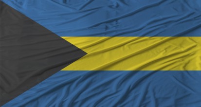 Bahamian flag waving. Flag of Bahamas with cloth texture