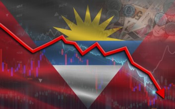 Antigua and Barbuda financial fall on economy market. Antigua and Barbuda financial crisis on