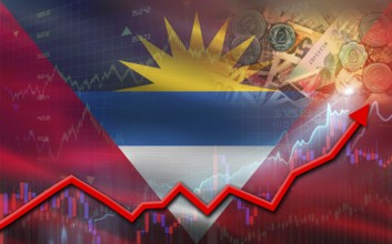 Antigua and Barbuda economic growth on financial graph. Antigua and Barbuda financial growth on