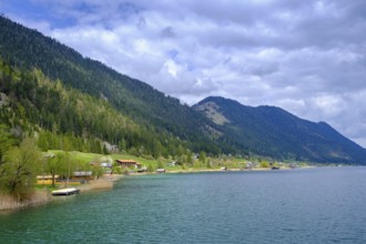 Weißensee, dark clouds, near Techendorf, Carinthia, Austria
