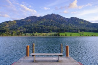 Evening atmosphere at Lake Weissensee, near Techendorf, Carinthia, Austria