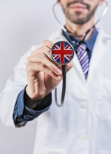 United Kingdom health and medical insurance concept. United Kingdom healthcare system, doctor