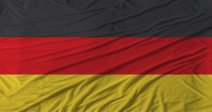 German flag waving. Flag of Germany with cloth texture