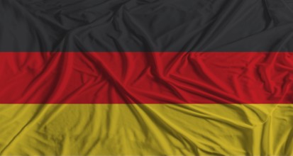 German flag with fabric texture background. National flag of Germany