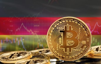 Investors in cryptocurrency and Blockchain Technology in Germany, Concept. Bitcoin with Germany