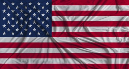American flag with fabric texture background. National flag of USA