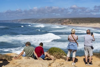 Viewpoint at Praia da Bordeira beach, near Carrapateira, popular with surfers, wave riders, rocky