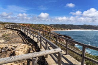 Viewpoint at Praia do Portinho do Forno, view of Praia do Amado beach near Carrapateira, popular