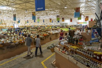 The Mercado Municipal de Tavira, market stalls of all kinds under one roof, spices, vegetables,