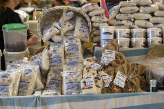 The Mercado Municipal de Tavira, market stalls of all kinds under one roof, spices, salt from the