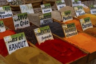 The Mercado Municipal de Tavira, market stalls of all kinds under one roof, spices, vegetables,