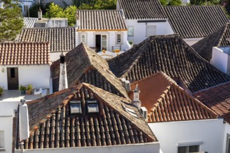 View from the Castelo de Tavira fortress, over the old town, in the Algarve, Portugal