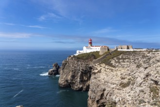 Cabo de São Vicente lighthouse, at the Cape Cabo de São Vicente, south-west tip of the European