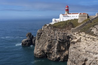Cabo de São Vicente lighthouse, at the Cape Cabo de São Vicente, south-west tip of the European