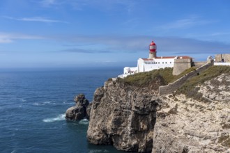Cabo de São Vicente lighthouse, at the Cape Cabo de São Vicente, south-west tip of the European
