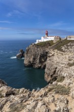 Cabo de São Vicente lighthouse, at the Cape Cabo de São Vicente, south-west tip of the European