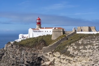 Cabo de São Vicente lighthouse, at the Cape Cabo de São Vicente, south-west tip of the European