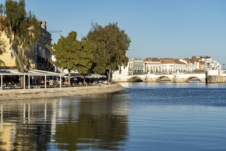 The old town centre of Tavira, on the Gilao River in the Algarve, Portugal