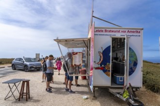 Snack bar, last sausage in front of America, at the Cabo de São Vicente lighthouse, at the Cape
