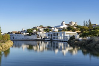 The old town centre of Tavira, on the Gilao River in the Algarve, Portugal