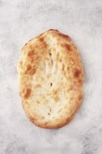 Georgian lavash bread, freshly baked, top view, on the table, no people